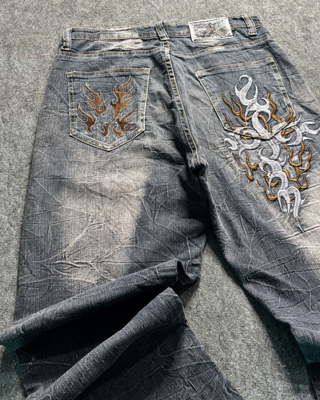 (RARE)Y2k ACID EMBRODIERY PREMIUM DENIM 🔥 PREMIUM QUALITY